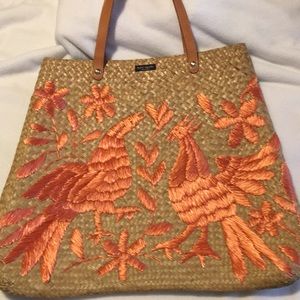 Kate Spade Birds of Paradise embroidered tote